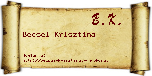 Becsei Krisztina névjegykártya