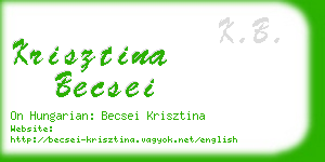 krisztina becsei business card